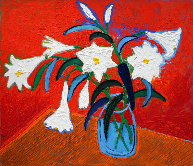 A039P1099_Lilies on red